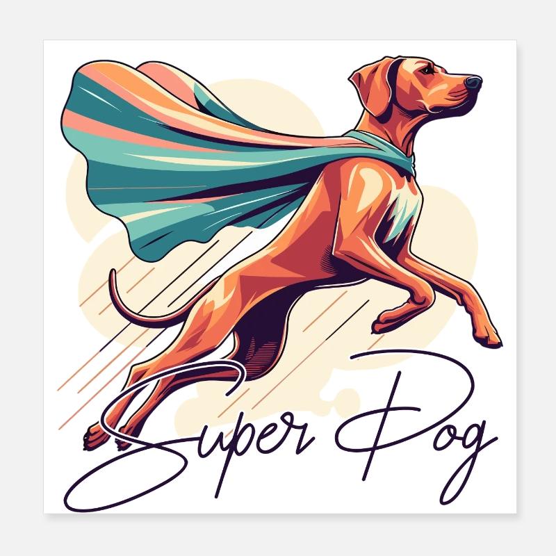 Super chien Rhodesian Ridgeback RR Ridgie cadeau Poster 20 x 20 cm