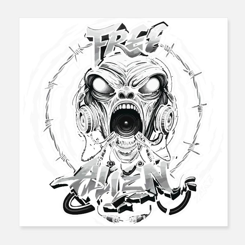 Freier Außerirdischer Zewa Poster 20x20 cm