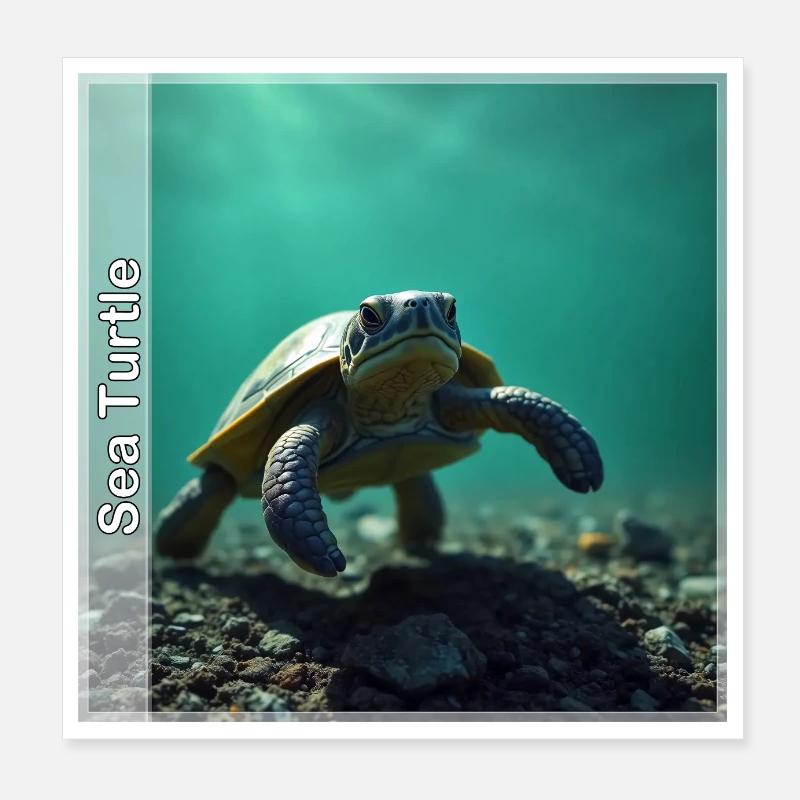 Meeres Schildkroete Poster 20x20 cm