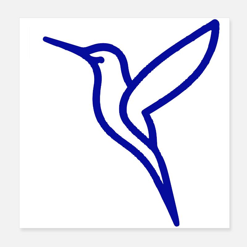 Line Art Bird – Lignes simples minimalistes Poster 20 x 20 cm