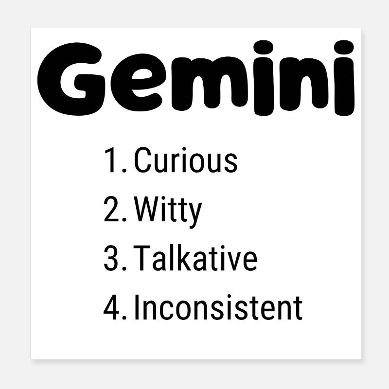 Conception du zodiaque Gémeaux – Double nature et intellect Poster 20 x 20 cm