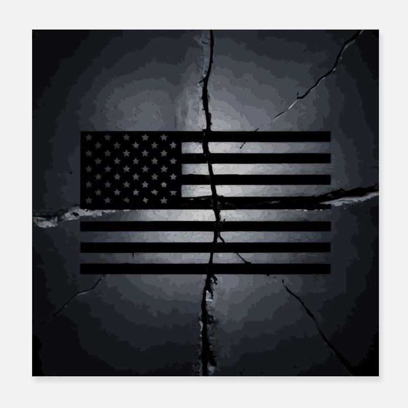 American Flag Poster 8" x 8" (20x20 cm)