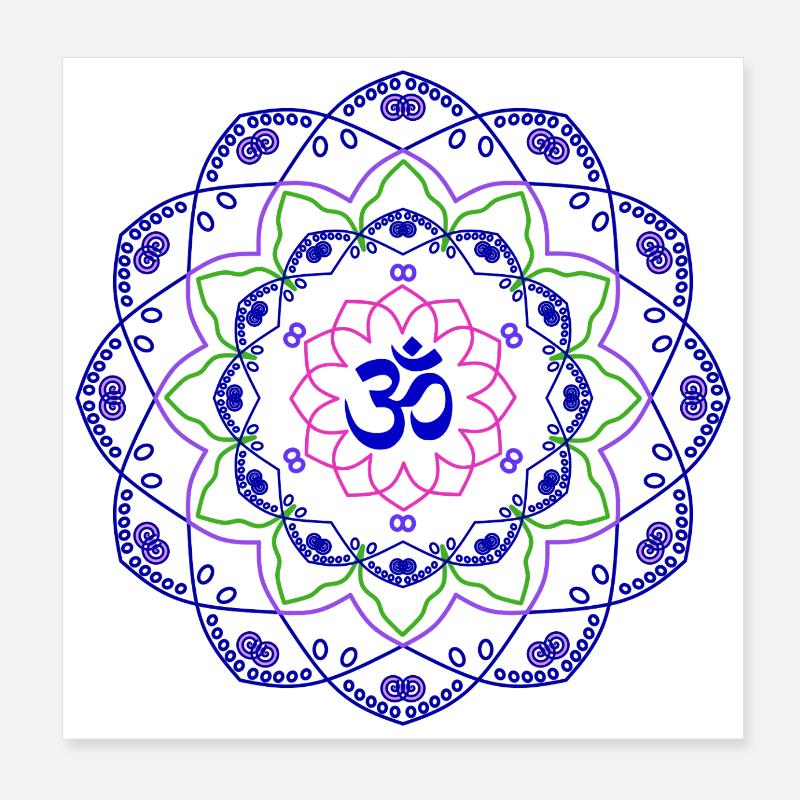 Mandala Universe Vibrant Circular Poster 8" x 8" (20x20 cm)