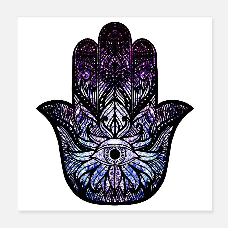 Kosmischer Hamsa Poster 20x20 cm