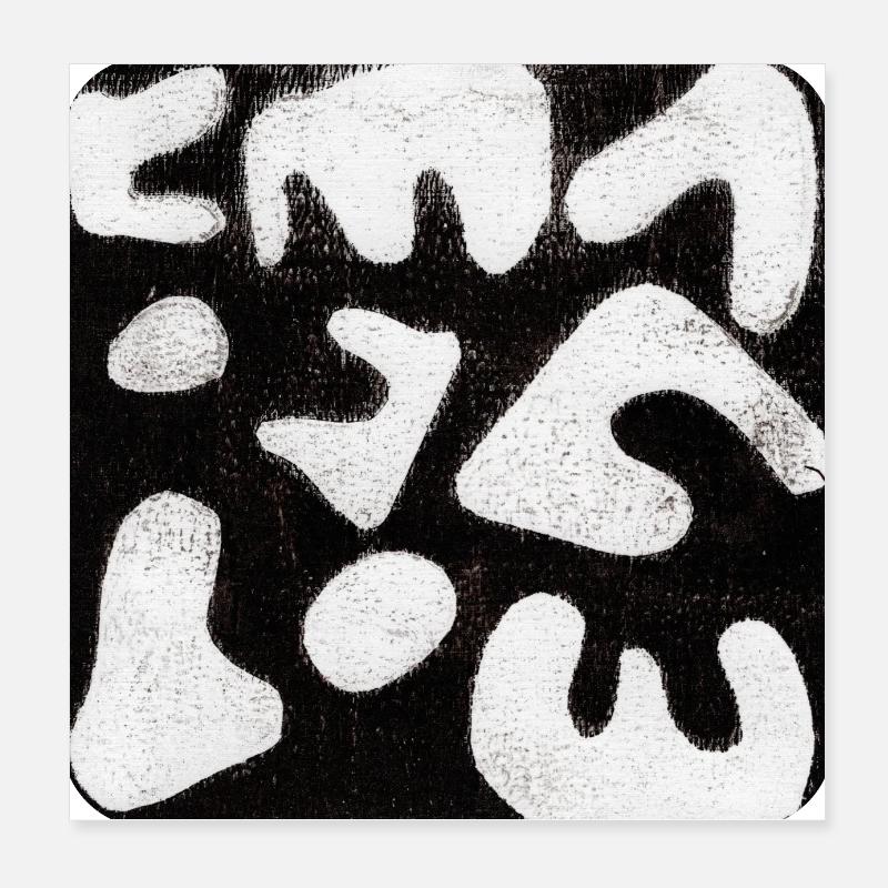 Abstrait Monoprint Impression d’art Tribal Poster 20 x 20 cm