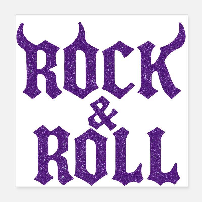 rock and roll with horns Poster 8" x 8" (20x20 cm)
