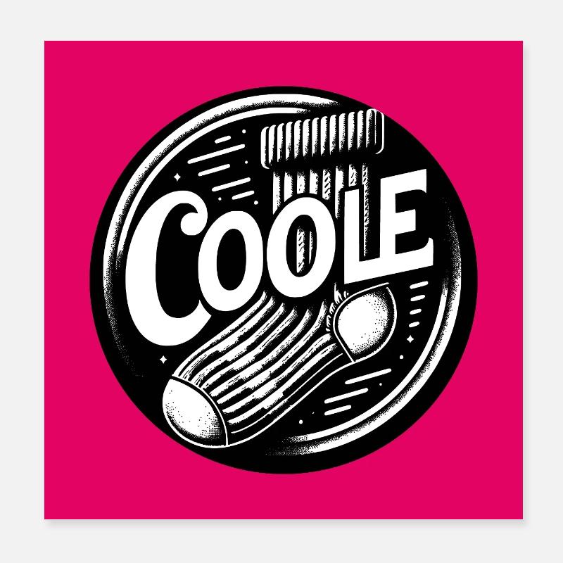 Coole Socke Socken und lustiger Spruch Poster 20x20 cm