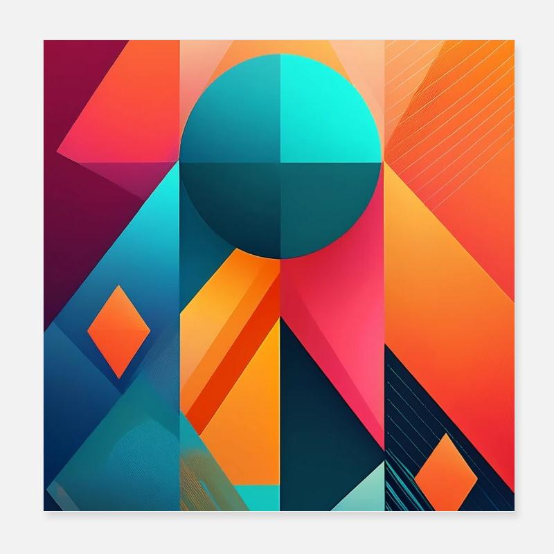 Artistic Geometric Patterns: Bold Modern Design Poster 8" x 8" (20x20 cm)