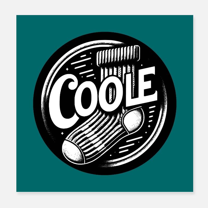 Coole Socke Socken und lustiger Spruch - Poster 20x20 cm - Weiß