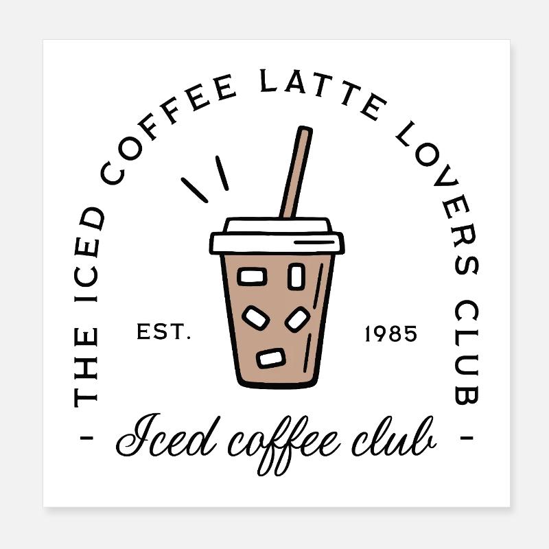 Eiskaffee Iced Latte Ästhetik lustig Poster 20x20 cm