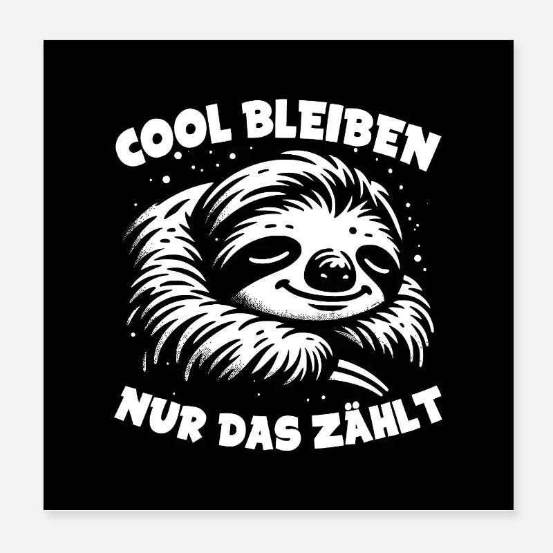 Faultier - immer cool bleiben - immer mit der Ruhe Poster 20x20 cm