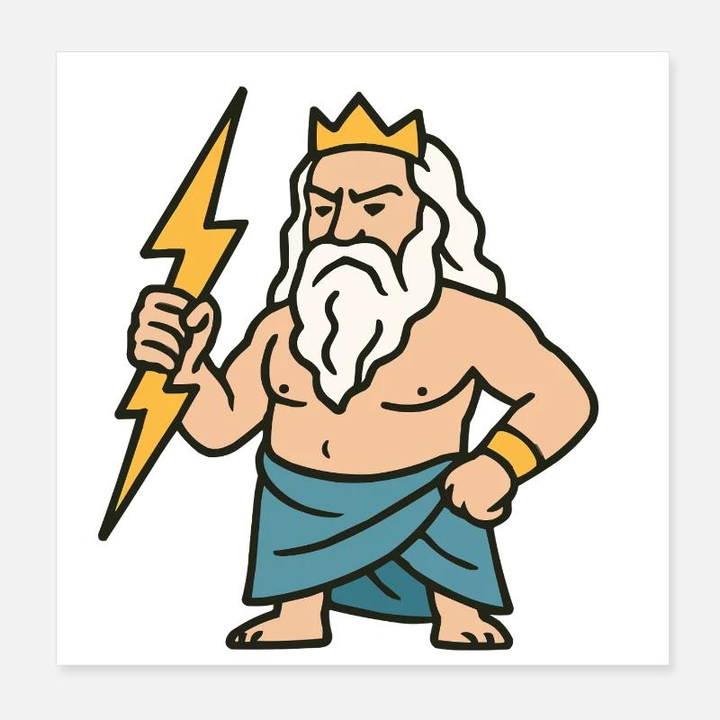 Bande dessinée Zeus Poster 20 x 20 cm