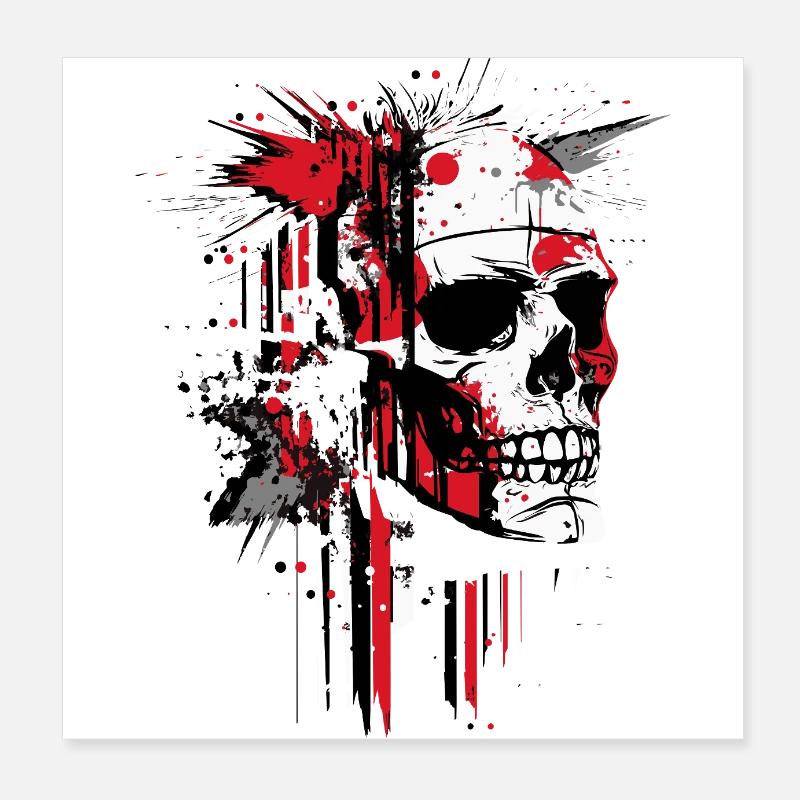 Abstract Skull Poster 8" x 8" (20x20 cm)