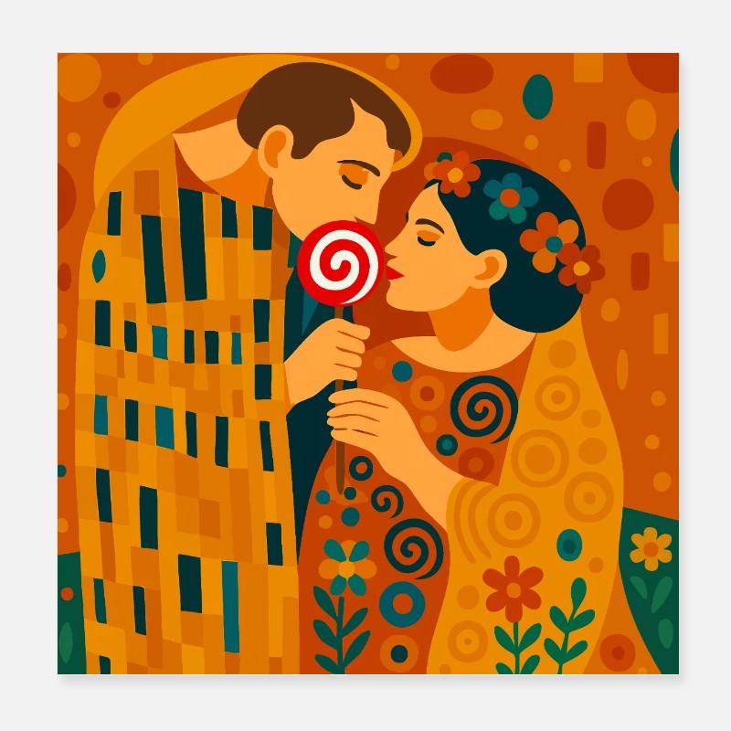 Le baisé (sucré) Poster 20 x 20 cm