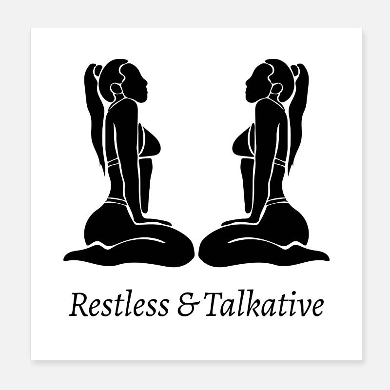 Zwillinge Sternzeichen Poster 20x20 cm