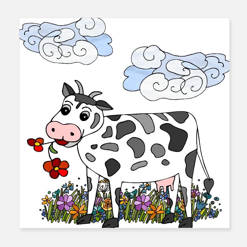 Kuh Poster 20x20 cm