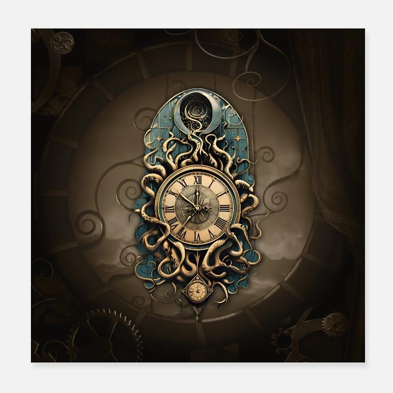 The mysterious steampunk movement. Poster 8" x 8" (20x20 cm)