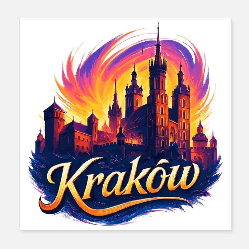 Krakow Kraków City Poland Gift Poster 8" x 8" (20x20 cm)
