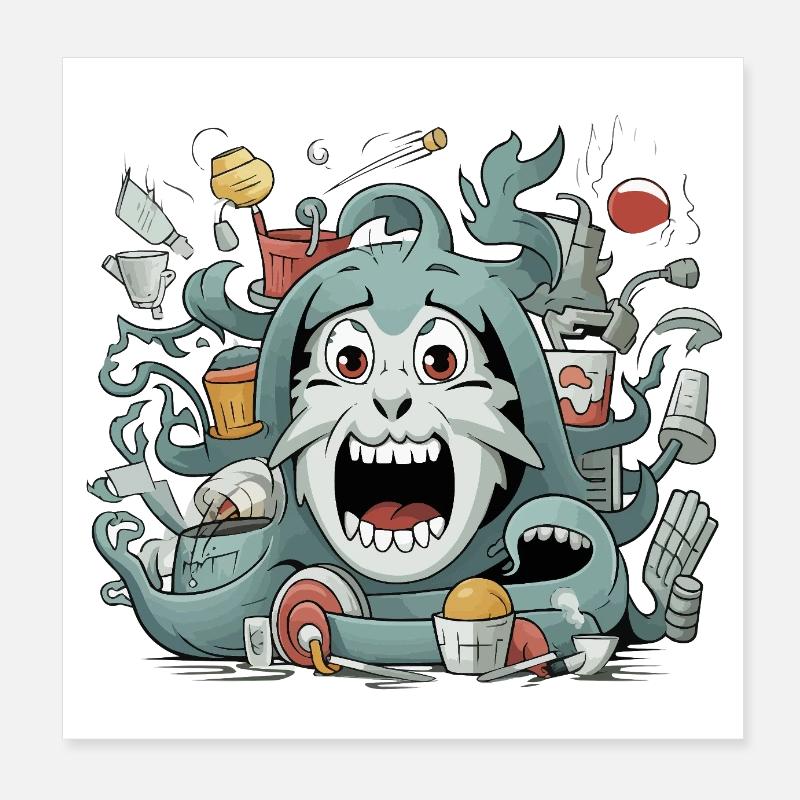 Bande dessinée de rire - Poster 20 x 20 cm - blanc
