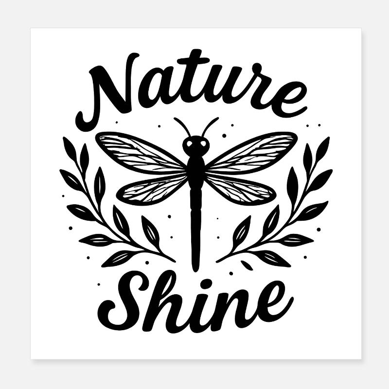 Nature Shine - dragonfly Poster 8" x 8" (20x20 cm)
