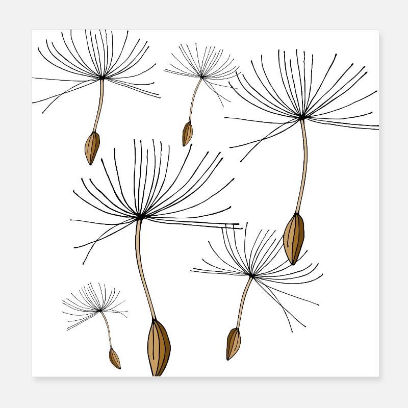 Dandelions Poster 8" x 8" (20x20 cm)