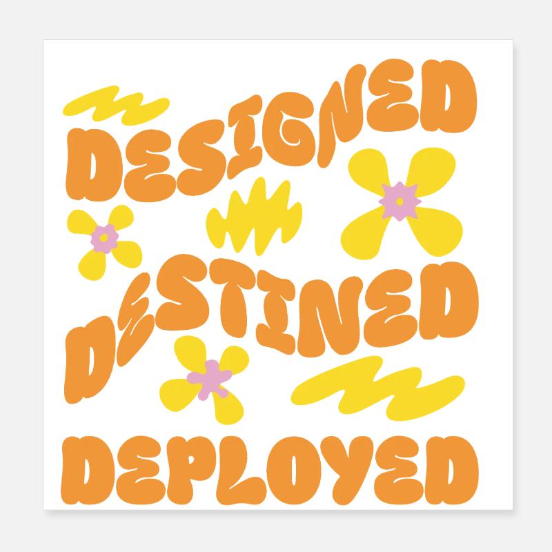 CONÇU DESTINÉ DÉPLOYÉ – Retro Flower Vibes Poster 20 x 20 cm