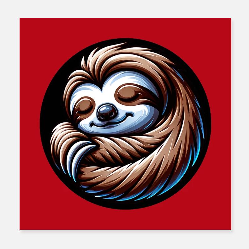 Faultier - cool bleiben immer mit der Ruhe Poster 20x20 cm