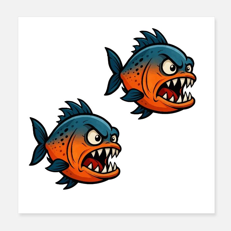 Piranha Bande dessinée 2 Poster 20 x 20 cm