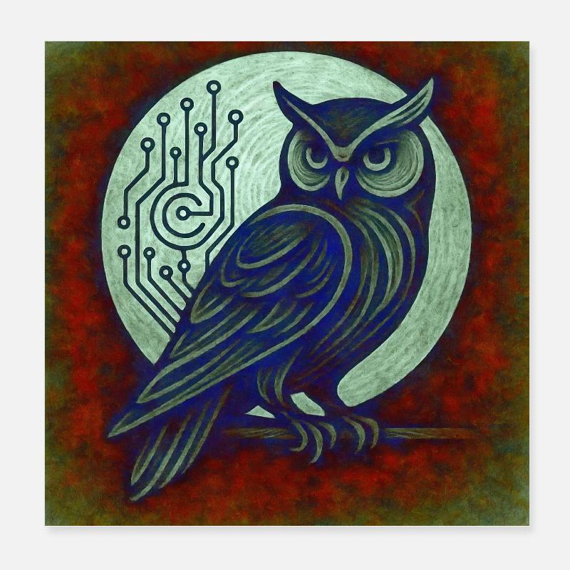 Dkital Eule Poster 20x20 cm