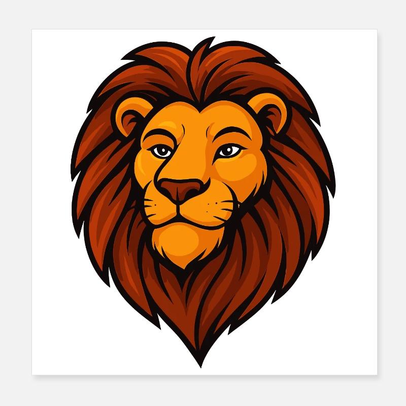 Fier Lion Poster 20 x 20 cm