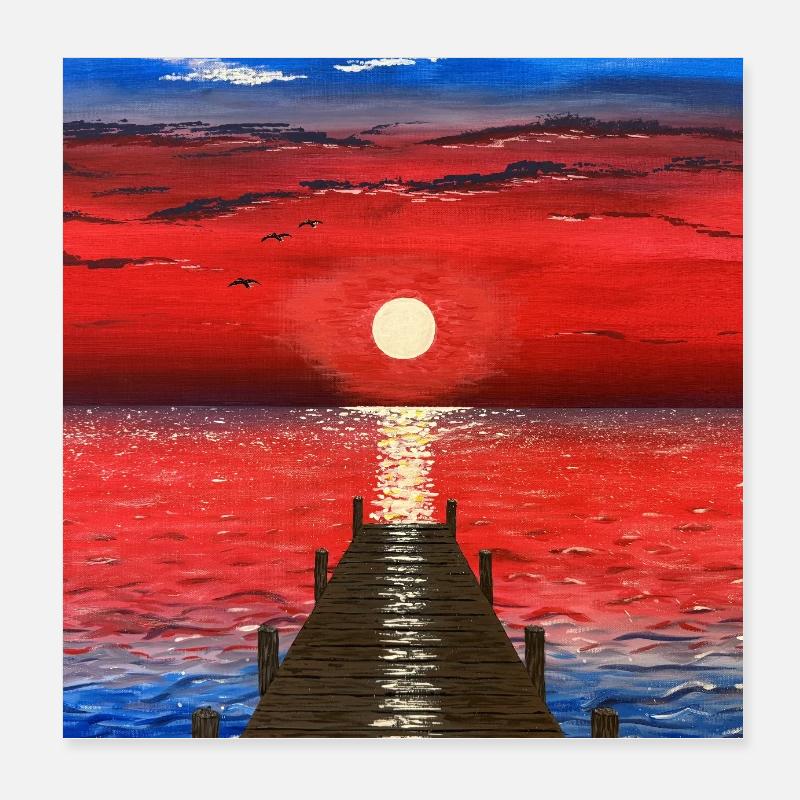 Sunset Poster 8" x 8" (20x20 cm)