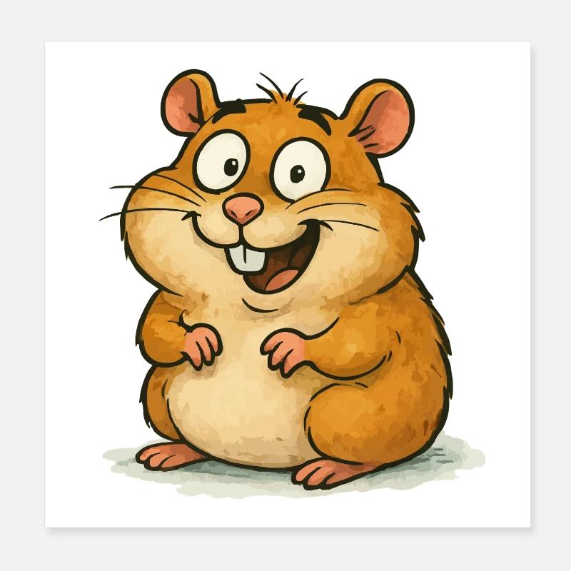 Hamster Comic Poster 8" x 8" (20x20 cm)