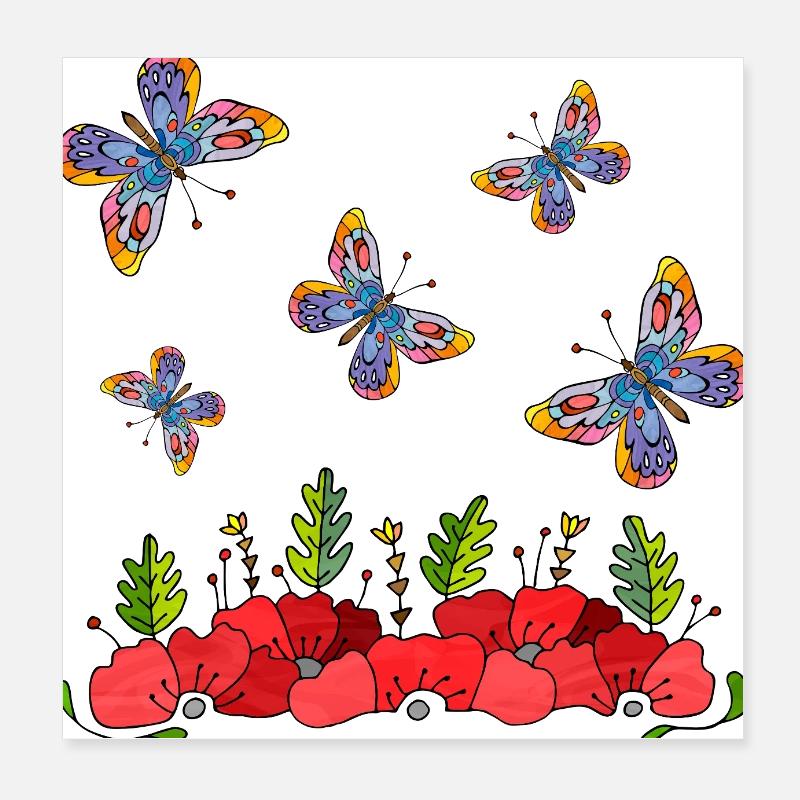 Schmetterlinge Poster 20x20 cm