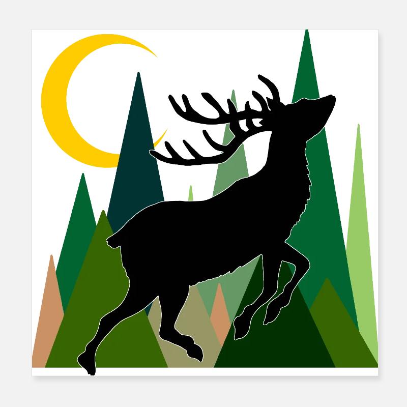 Hirsch Poster 20x20 cm