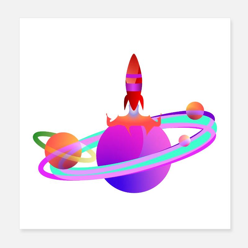 Racket Poster 8" x 8" (20x20 cm)