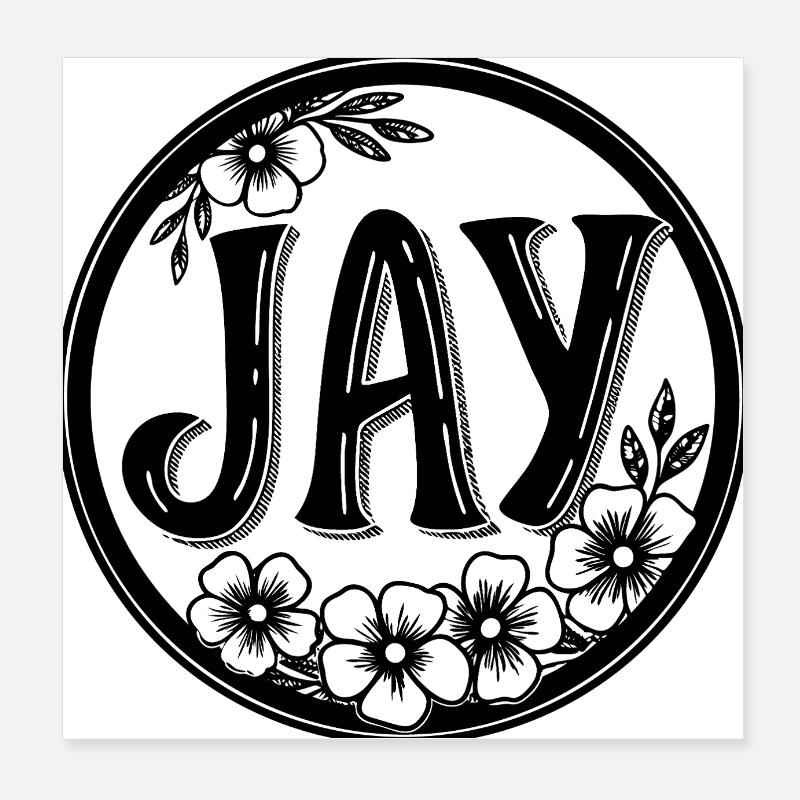Jay, Calligraphy Design Poster 8" x 8" (20x20 cm)