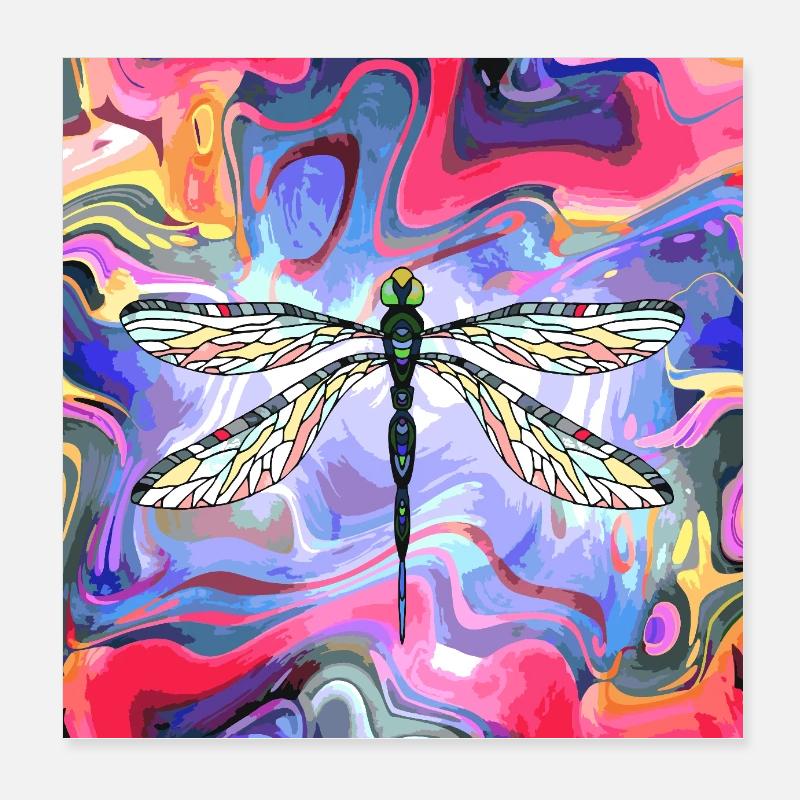 Dragonfly Poster 8" x 8" (20x20 cm)