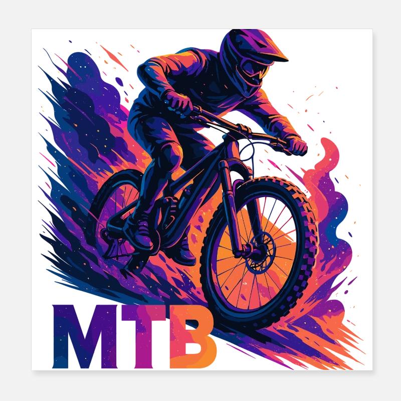 MTB Mountainbiking Mountainbiker Geschenk Poster 20x20 cm