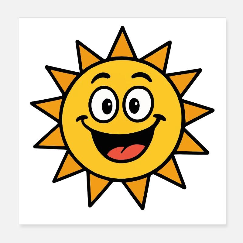 sonne comic Poster 20x20 cm