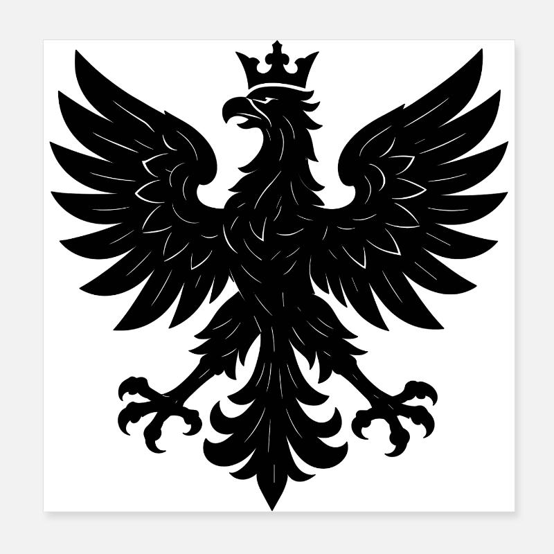 Pologne Polska Aigle Drapeau Drapeau Graphique Cadeau Poster 20 x 20 cm