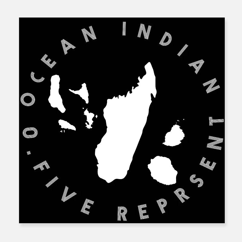 Indian Ocean design Poster 8" x 8" (20x20 cm)
