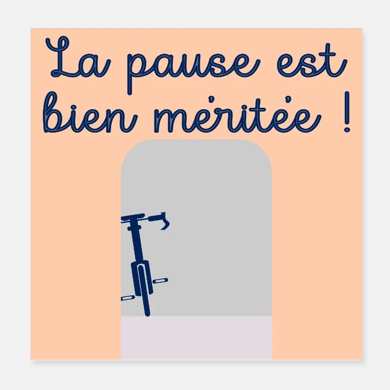Vélo Cyclisme Pause Poster 20 x 20 cm
