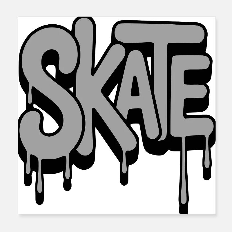 Skateboarding - Poster 20 x 20 cm - blanc