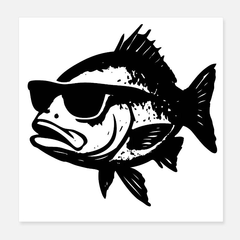 Fisch mit Sonnenbrille Poster 20x20 cm