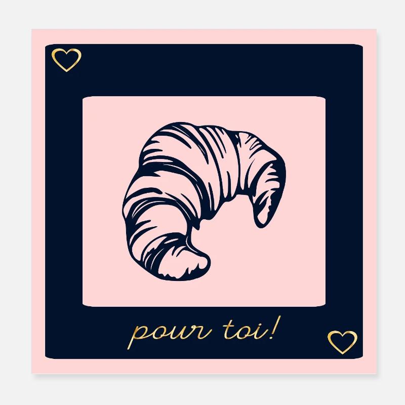 CROISSANT AMOUR POUR TOI Poster 20 x 20 cm