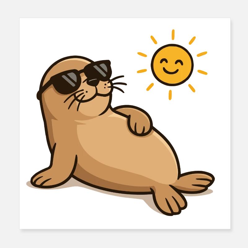 Lunettes de soleil Seal Poster 20 x 20 cm