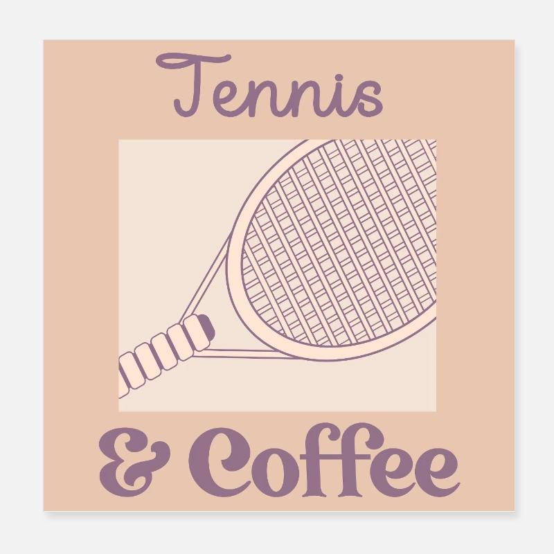 Tennis-Kaffee Poster 20x20 cm