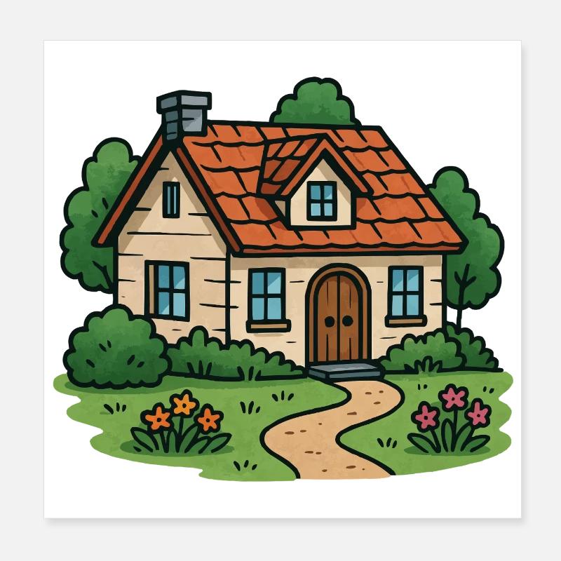 House Villa Poster 8" x 8" (20x20 cm)