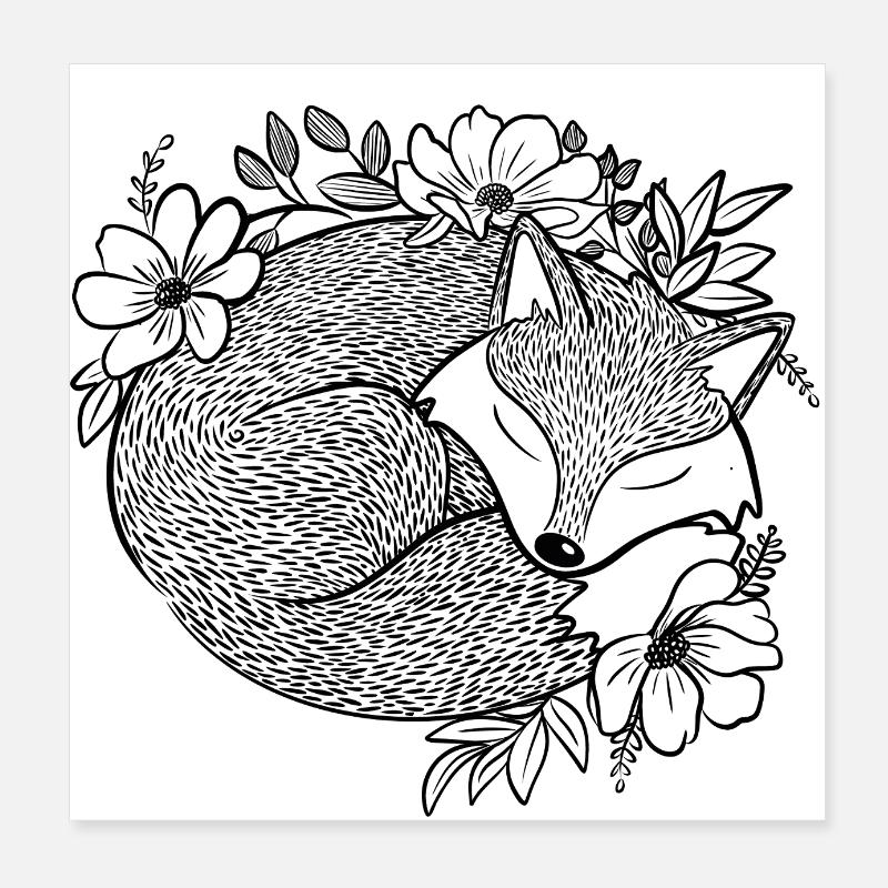 Fuchs 1 Poster 20x20 cm