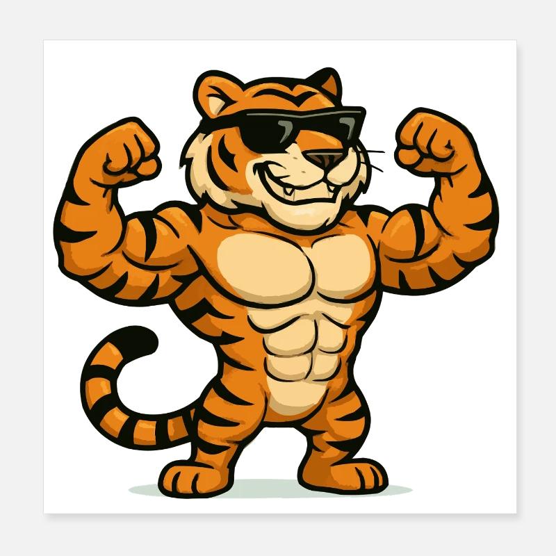 Tiger Muscles Poster 8" x 8" (20x20 cm)